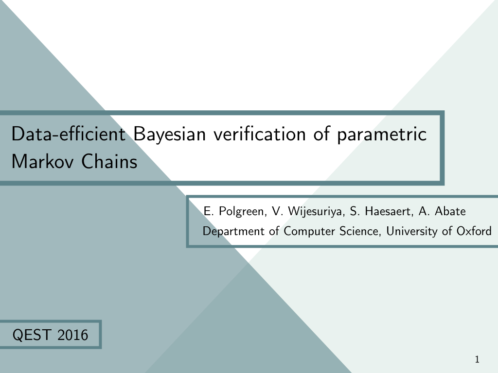 Data-efficient Bayesian verification of parametric Markov Chains